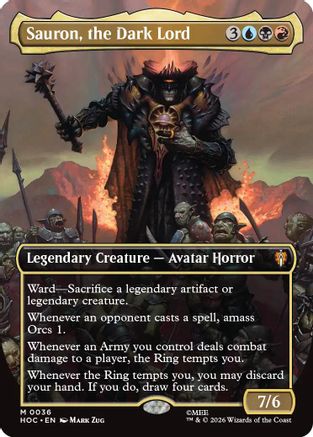 Sauron, the Dark Lord (Borderless) (036) Foil - The Hobbit: Eternal-Legal