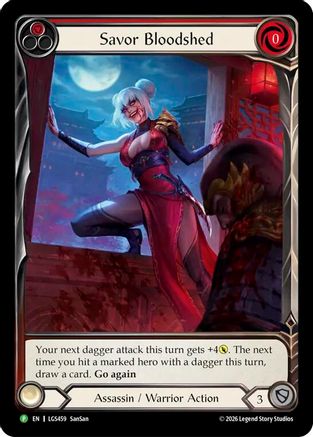 Savor Bloodshed (Extended Art) (LGS459) Cold Foil - Flesh and Blood: Promo Cards