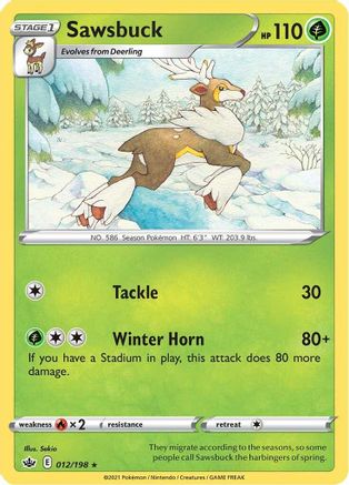 Sawsbuck (12) Reverse Holofoil - Chilling Reign