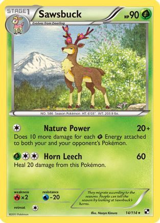 Sawsbuck (14) Reverse Holofoil - Black & White