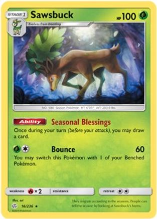 Sawsbuck (Prerelease Kit Exclusive) (16) - Cosmic Eclipse
