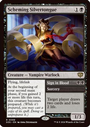 Scheming Silvertongue // Sign in Blood (099) Foil - Secrets of Strixhaven
