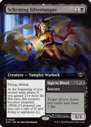 Scheming Silvertongue // Sign in Blood (Extended Art) (329) - Secrets of Strixhaven