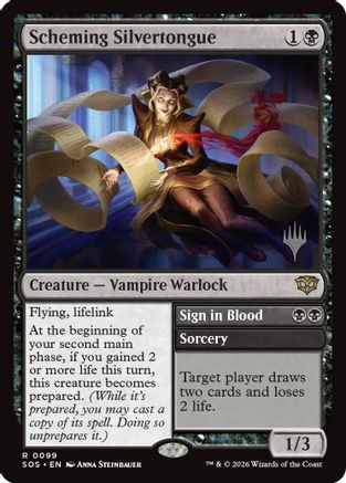 Scheming Silvertongue // Sign in Blood (Promo Pack) (099) Foil - Secrets of Strixhaven