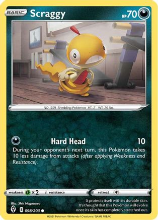 Scraggy (98) Reverse Holofoil - Evolving Skies