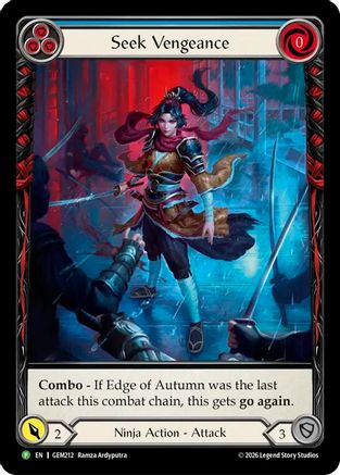 Seek Vengeance (Blue) (Micro Text) (GEM212) Rainbow Foil - GEM Pack
