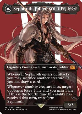 Sephiroth, Fabled SOLDIER // Sephiroth, One-Winged Angel (Borderless) (527) Surge Foil - FINAL FANTASY