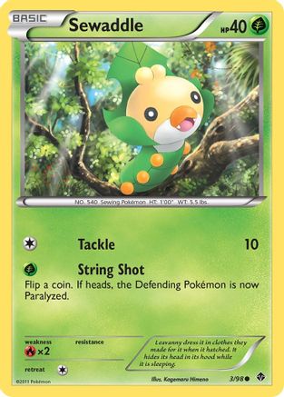 Sewaddle (3) Reverse Holofoil - Emerging Powers