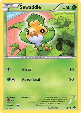 Sewaddle (4) Reverse Holofoil - Emerging Powers