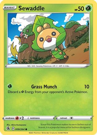 Sewaddle (9) Reverse Holofoil - Fusion Strike