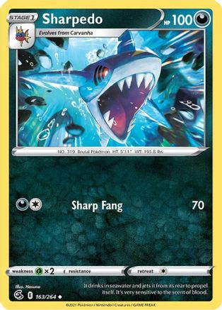Sharpedo (163) Reverse Holofoil - Fusion Strike
