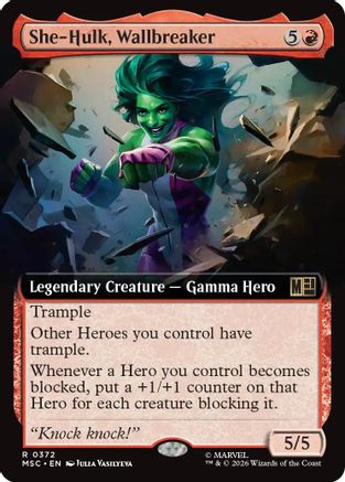 She-Hulk, Wallbreaker (Extended Art) (372) - Commander: Marvel Super Heroes