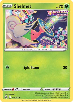 Shelmet (13) Reverse Holofoil - Fusion Strike