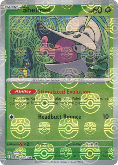 Shelmet (Master Ball Pattern) (8) Reverse Holofoil - White Flare