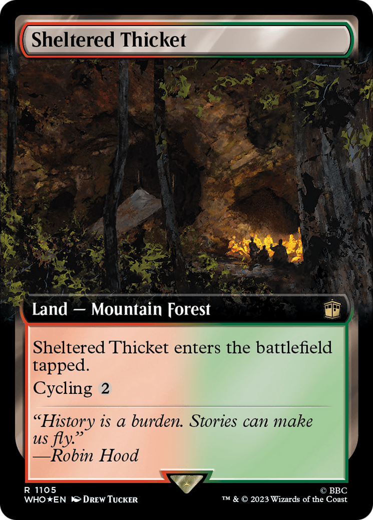 Sheltered Thicket (Extended Art) (1105) Surge Foil - Doctor Who