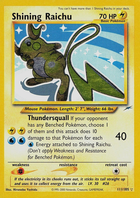Shining Raichu (111) (Unlimited) Holofoil - Neo Destiny