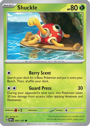 Shuckle (5) Reverse Holofoil - Obsidian Flames
