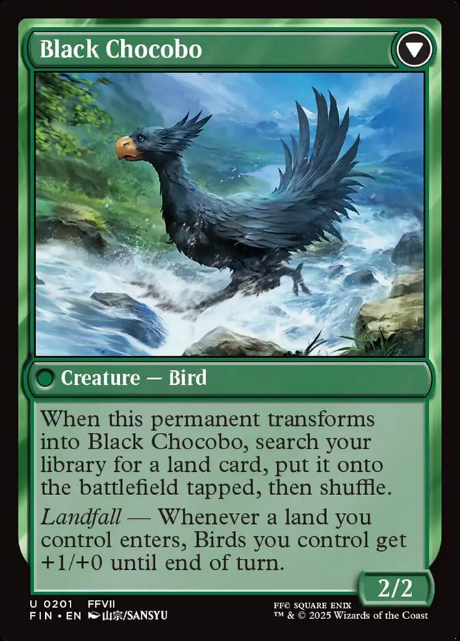 Sidequest: Raise a Chocobo // Black Chocobo (201) Foil - FINAL FANTASY
