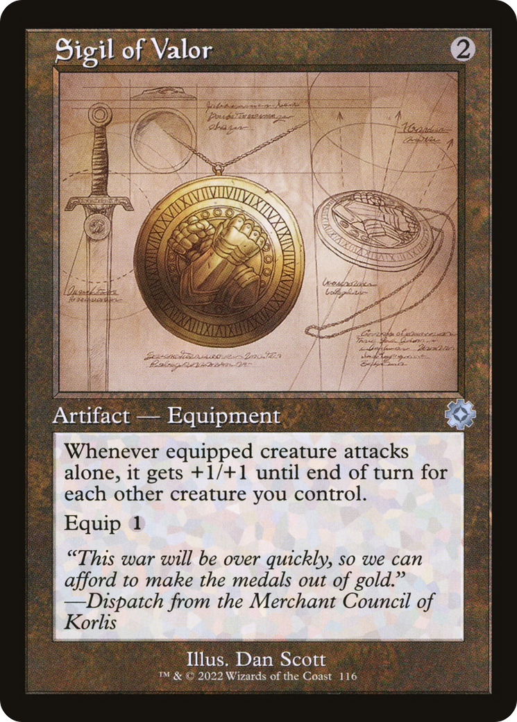 Sigil of Valor (Schematic) (Retro) (116) - The Brothers' War Retro Artifacts Foil