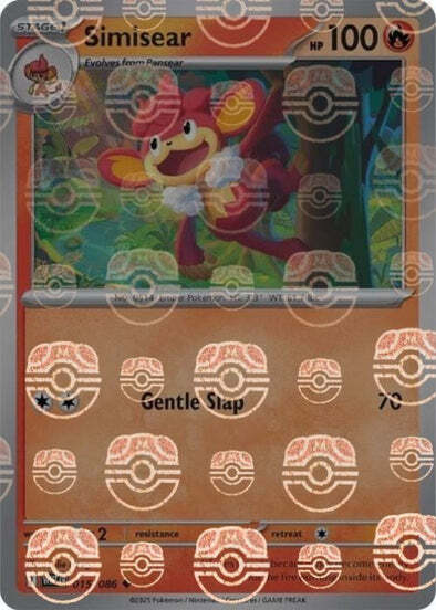 Simisear (Master Ball Pattern) (15) Reverse Holofoil - White Flare