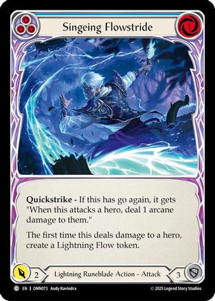 Singeing Flowstride (Blue) (OMN073) Rainbow Foil - Omens of the Third Age