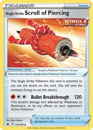 Single Strike Scroll of Piercing (154) Reverse Holofoil - Chilling Reign