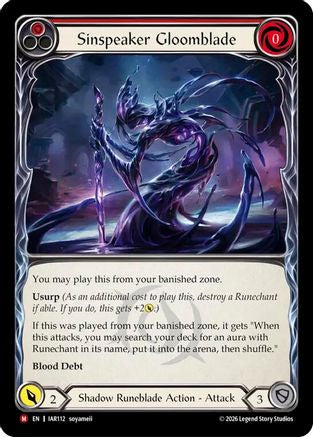 Sinspeaker Gloomblade (Red) (IAR112) Rainbow Foil - Usurp the Shadow Throne