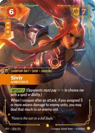 Sivir – Ambitious (Alternate Art) (120a) Foil - Spiritforged