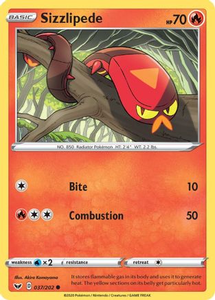 Sizzlipede (37) Reverse Holofoil - Sword & Shield