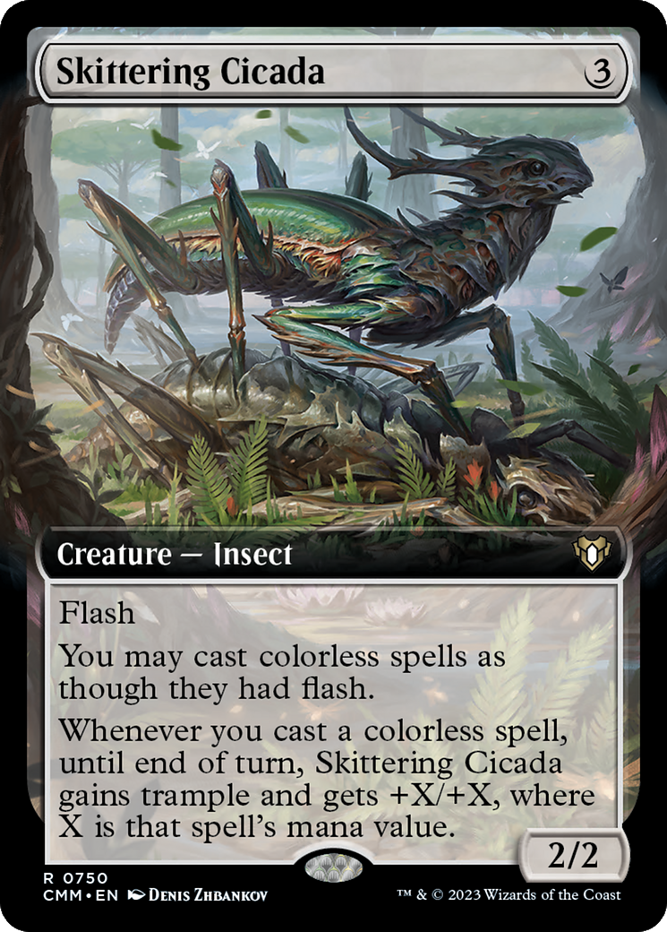 Skittering Cicada (Extended Art) (750) Foil - Commander Masters