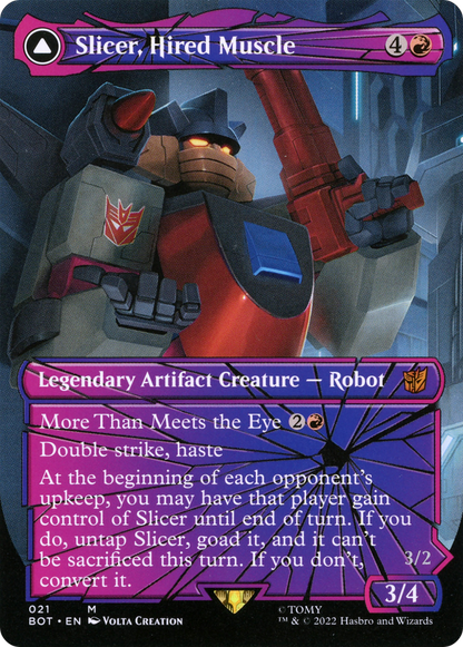 Slicer, Hired Muscle // Slicer, High-Speed Antagonist (Shattered Glass) (021) Foil - Transformers
