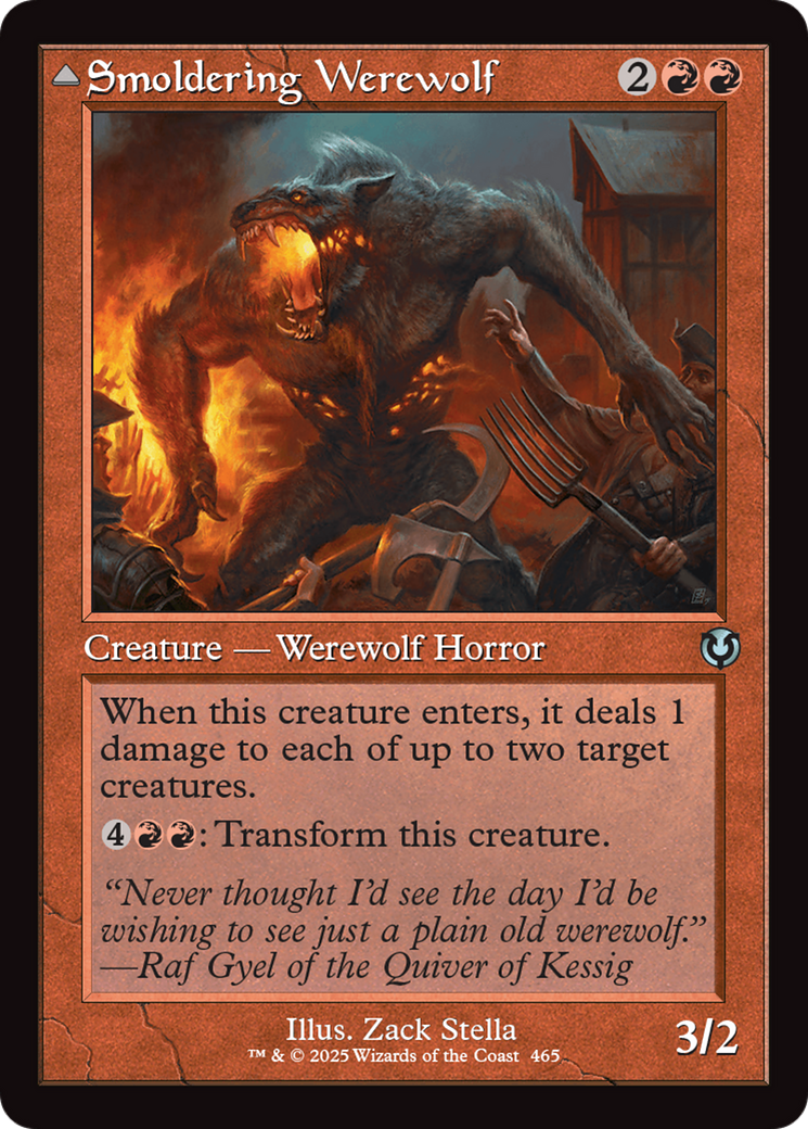 Smoldering Werewolf // Erupting Dreadwolf (Retro) (465) Foil - Innistrad Remastered