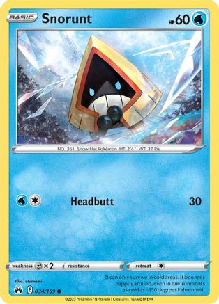 Snorunt (34) Reverse Holofoil - Crown Zenith