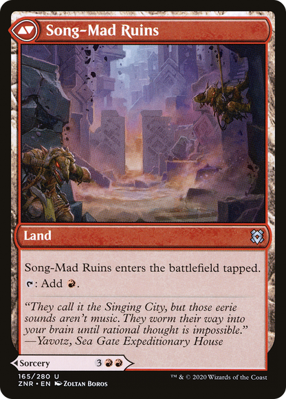 Song-Mad Treachery // Song-Mad Ruins (165) - Zendikar Rising