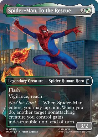 Spider-Man, To the Rescue (Borderless) (335) Foil - Marvel Super Heroes