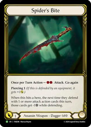Spider's Bite (Left) (Golden) (FAB296) Cold Foil - Flesh and Blood: Promo Cards