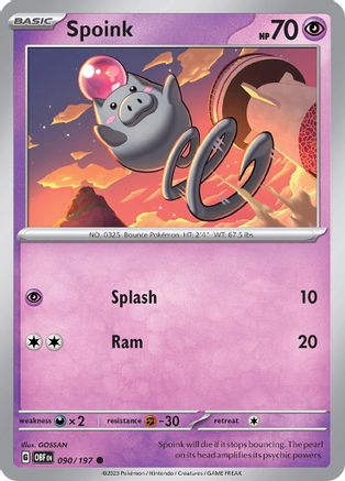 Spoink (90) Reverse Holofoil - Obsidian Flames