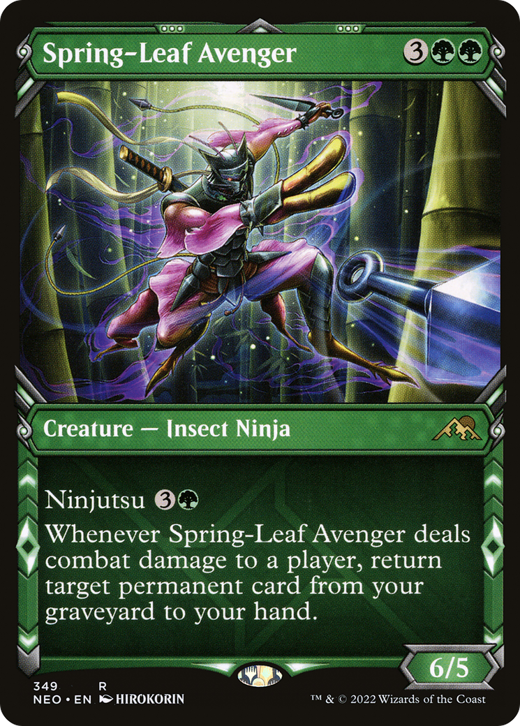 Spring-Leaf Avenger (Showcase) (349) - Kamigawa: Neon Dynasty Foil