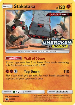 Stakataka (Prerelease) (SM180) Holofoil - Black Star Promos
