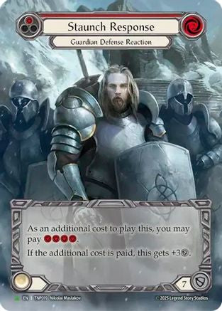 Staunch Response (Red) (Marvel) (TNP019) Rainbow Foil - Flesh and Blood: Promo Cards