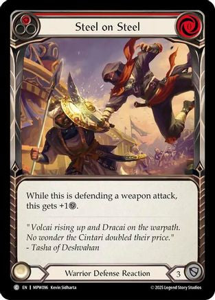 Steel on Steel (Red) (MPW096) Rainbow Foil - Mastery Pack Warrior