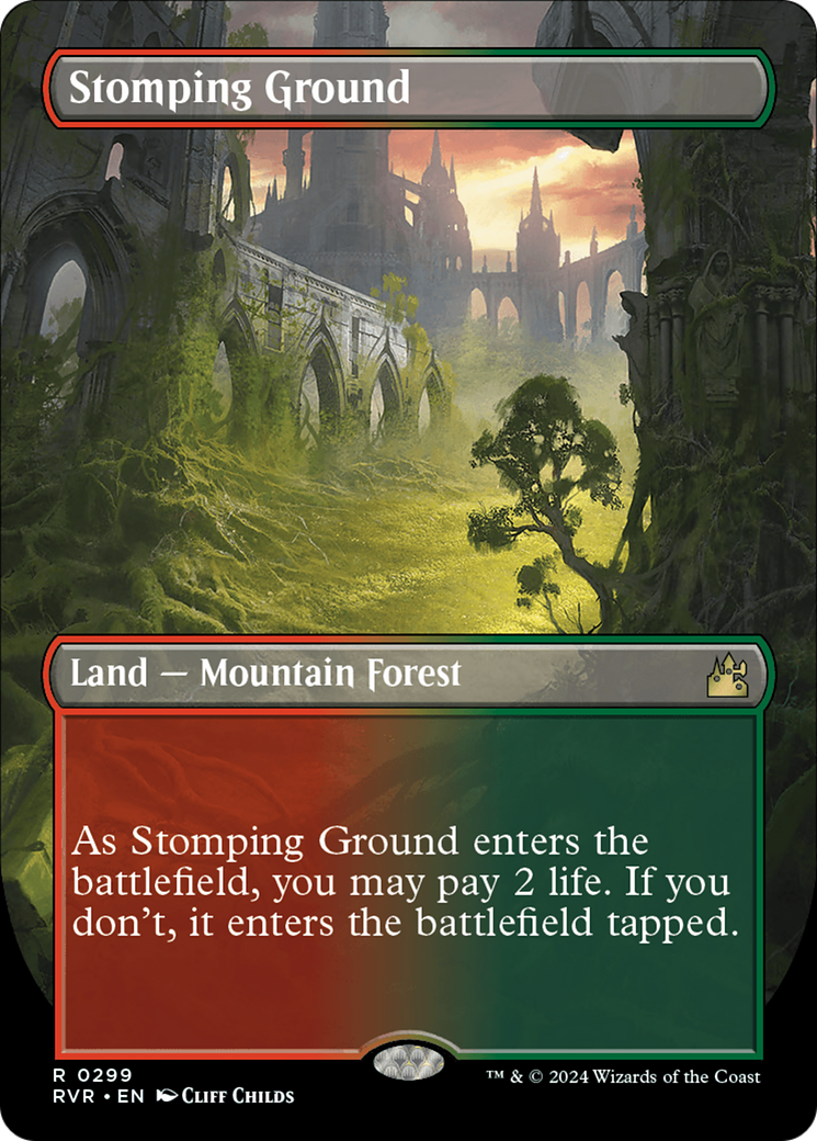 Stomping Ground (Borderless) (299) Foil - Ravnica Remastered