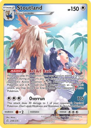 Stoutland (Full Art) (248) Holofoil - Cosmic Eclipse