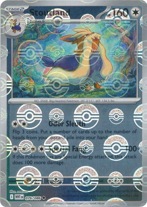 Stoutland (Poke Ball Pattern) (76) Reverse Holofoil - White Flare