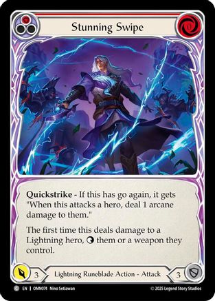 Stunning Swipe (Red) (OMN074) Rainbow Foil - Omens of the Third Age