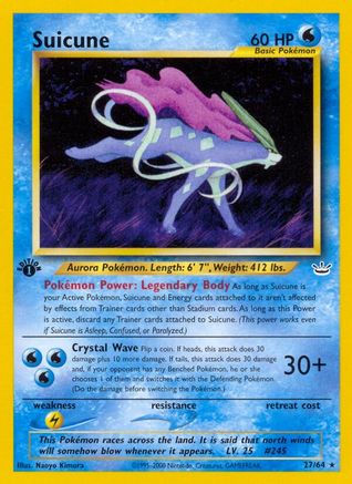 Suicune (27) (1st Edition) - Neo Revelation