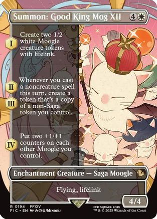 Summon: Good King Mog XII (Borderless) (194) Foil - Commander: FINAL FANTASY