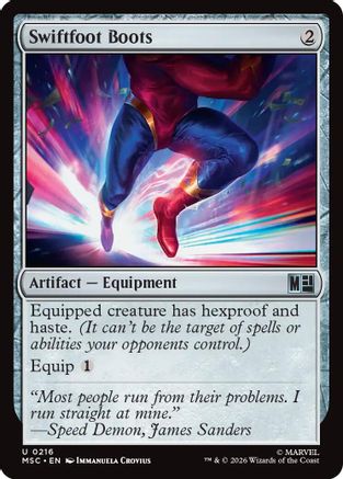 Swiftfoot Boots (216) Surge Foil - Commander: Marvel Super Heroes