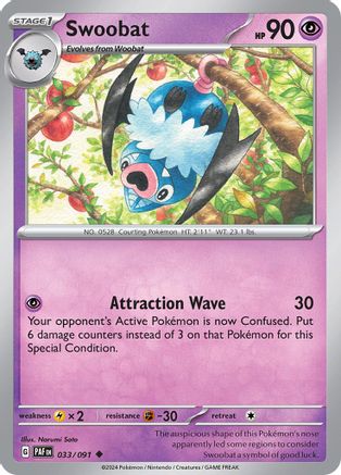 Swoobat (33) - Paldean Fates