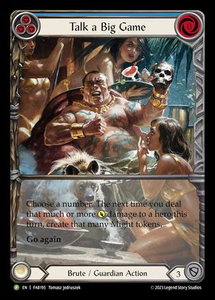 Talk a Big Game (Extended Art) (FAB195) Rainbow Foil - Flesh and Blood: Promo Cards